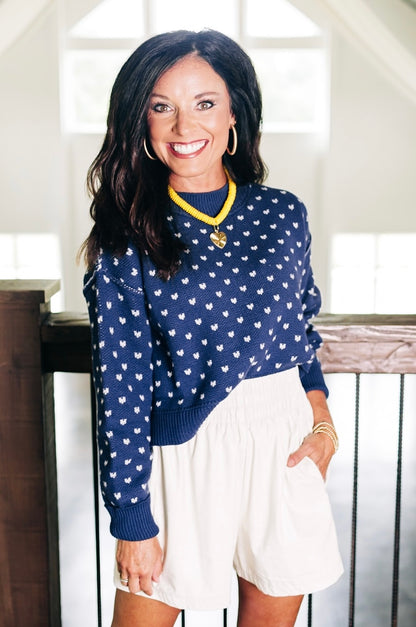 Lost in Time Navy Sweater