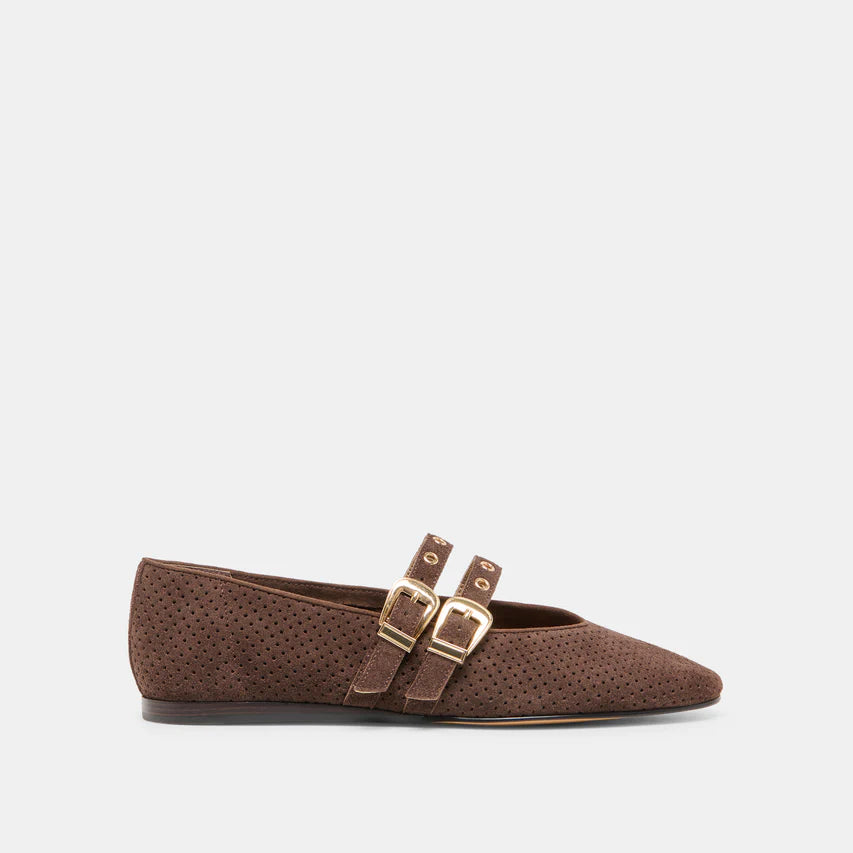 Baylee Grommet Brown Ballet Flats
