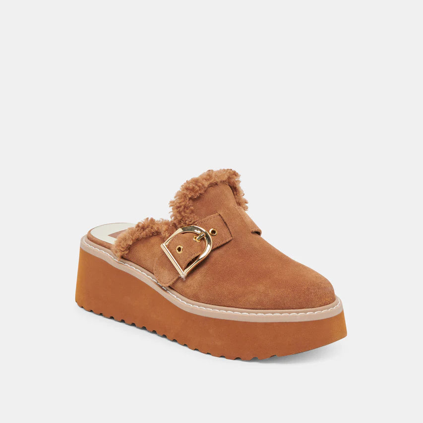 Lelani Plush Pecan Suede Clog