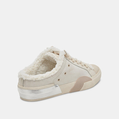 Zantel Off White Cracked Leather Sneaker