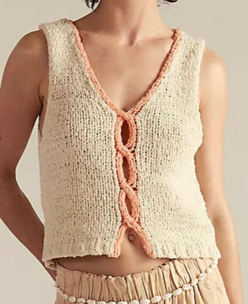 Sicily Shell Ivory Combo Sweater Top