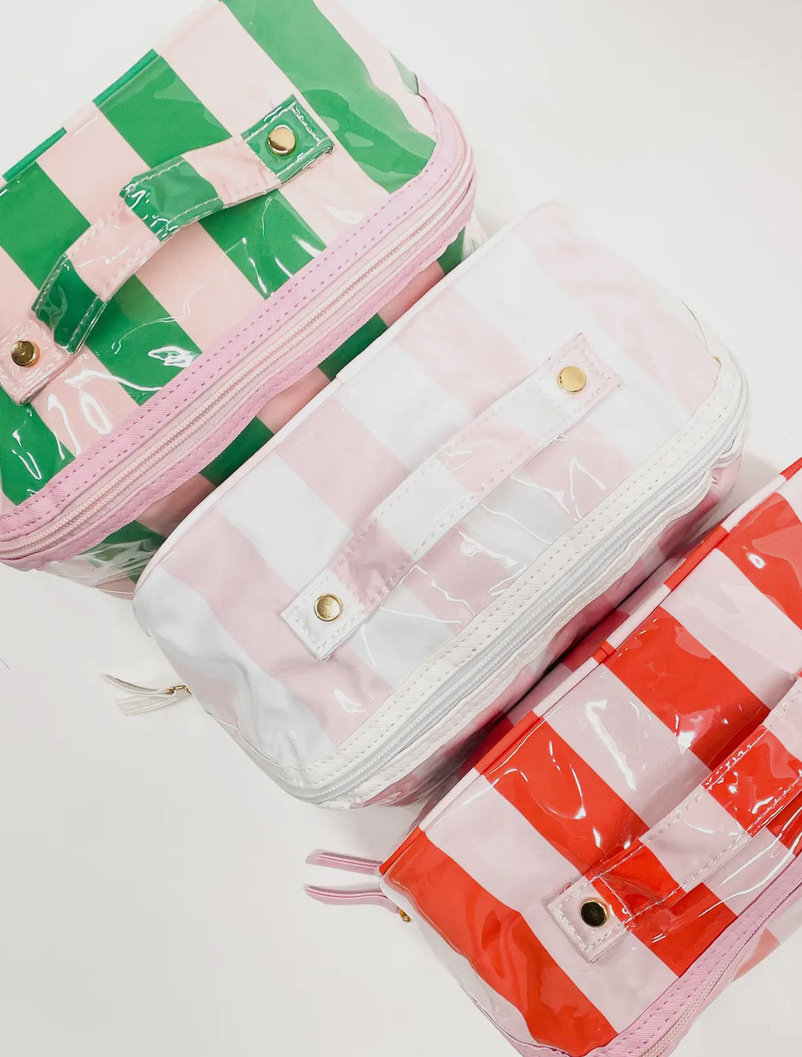 Summer Stripe Pink/White Cosmetic Bag
