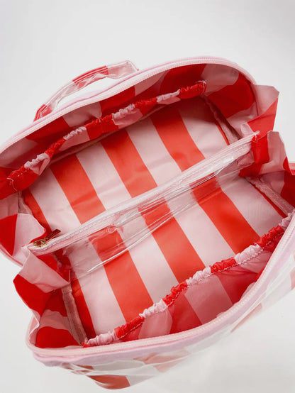 Summer Stripe Pink/White Cosmetic Bag