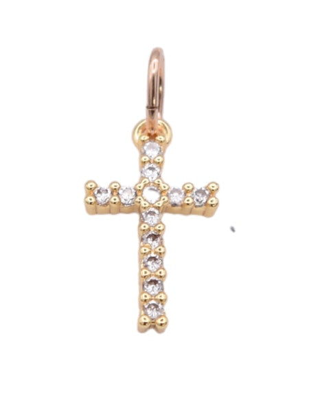 Clear Pave Cross Charm