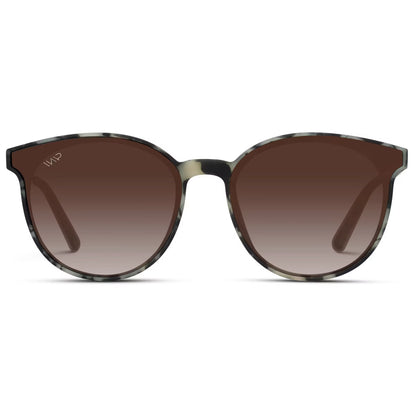 Aubrie Beige Tortoise / Gradient Brown Lens Polarized Sunglasses