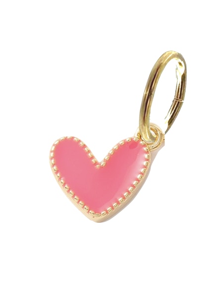 Enamel Textured Pink Heart Charm