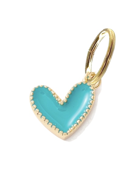 Enamel Textured Blue Heart Charm