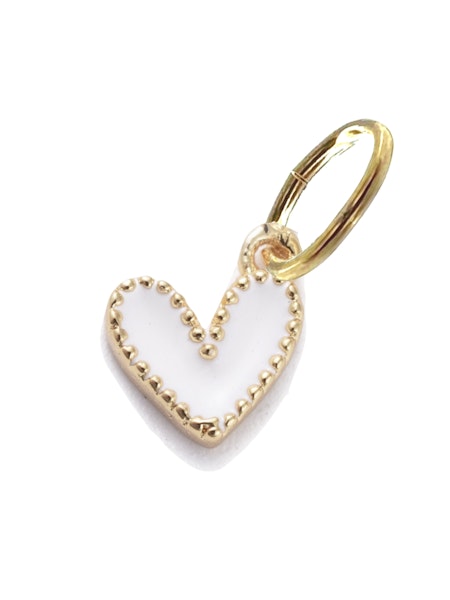 Enamel Textured White Heart Charm