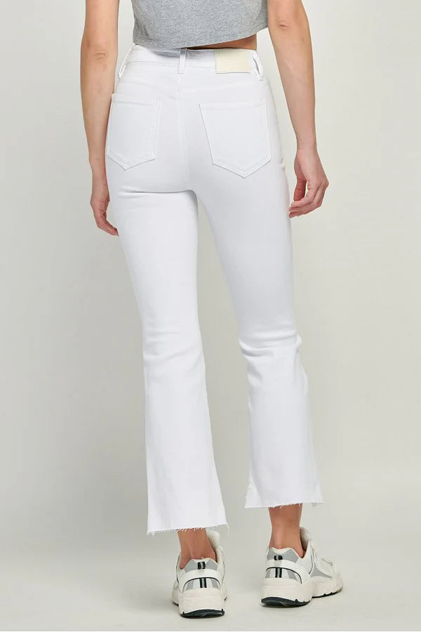 Happi White Cropped Flare Denim