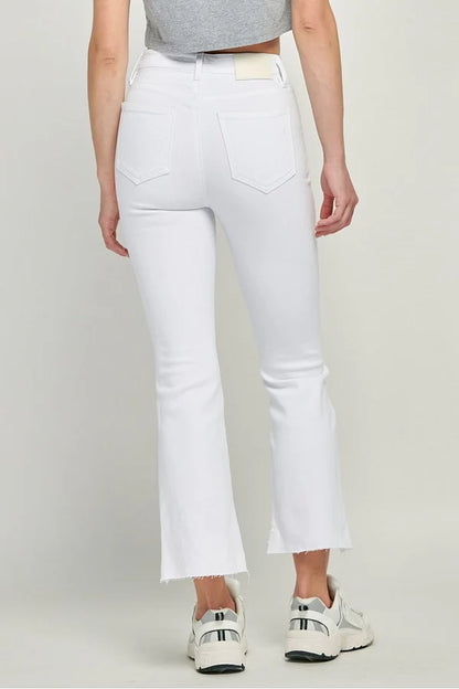 Happi White Cropped Flare Denim