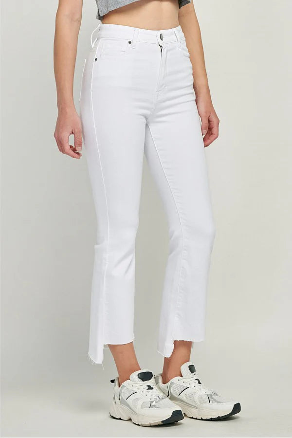 Happi White Cropped Flare Denim