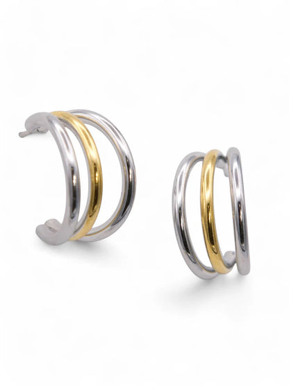 Retrograde Mixed Metal Earrings