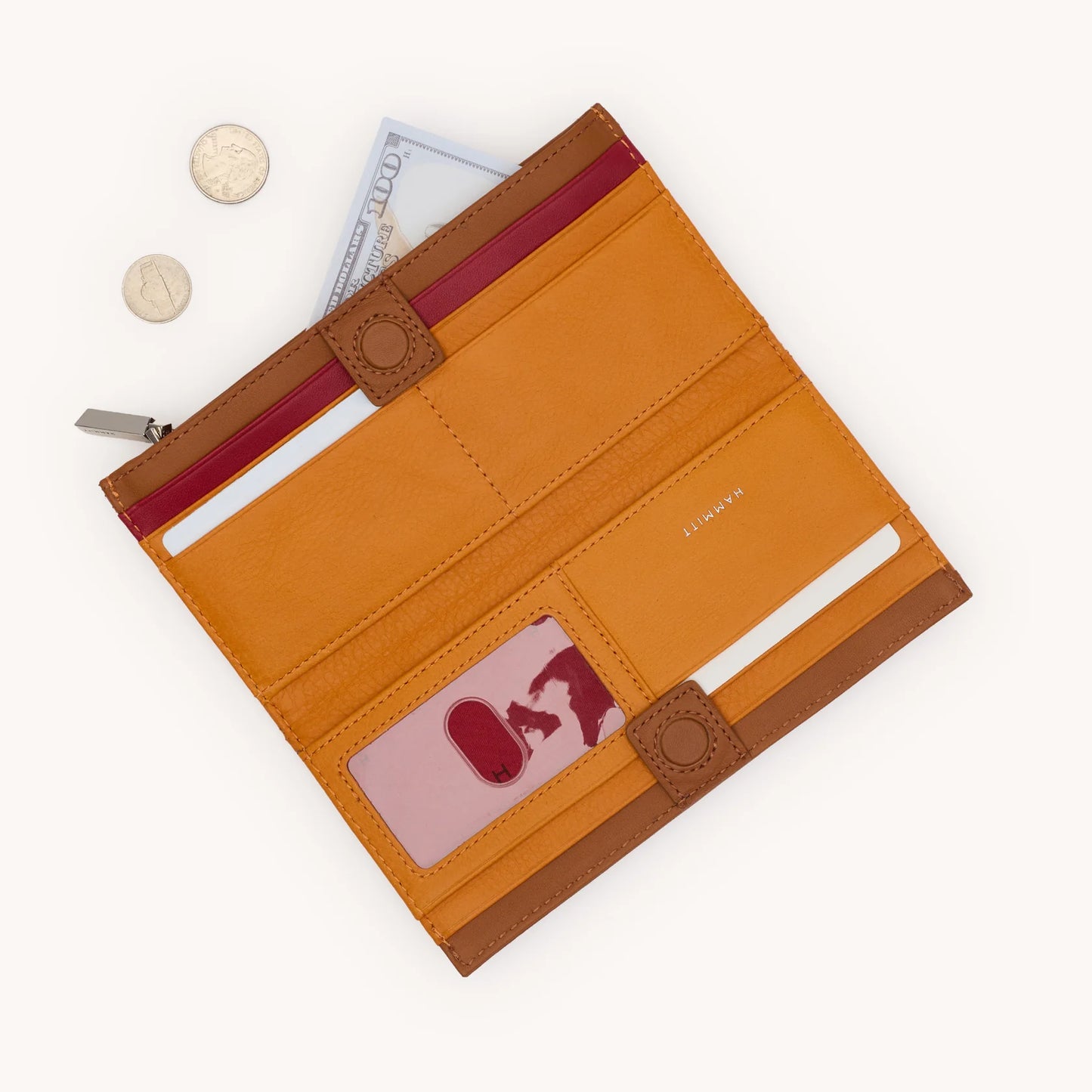 110 North Tailored Tangerine/Silver Wallet