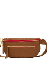 Charles Large Crossbody- Mahogany Pebble