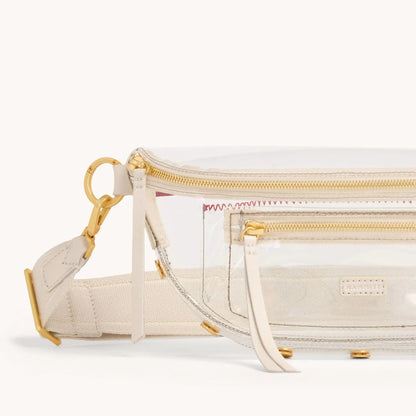 Charles Medium Clear Calla Lily White/Brushed Gold Crossbody