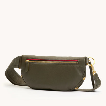 Charles Med Olive/Brushed Gold Crossbody