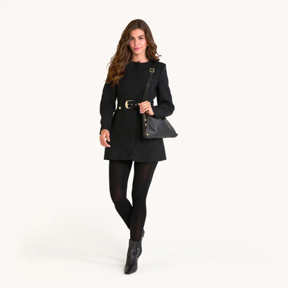 Kyle Med Black/Brushed Gold Red Zip Handbag