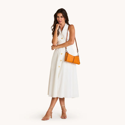 Kyle Small Tailored Tangerine/Silver Handbag