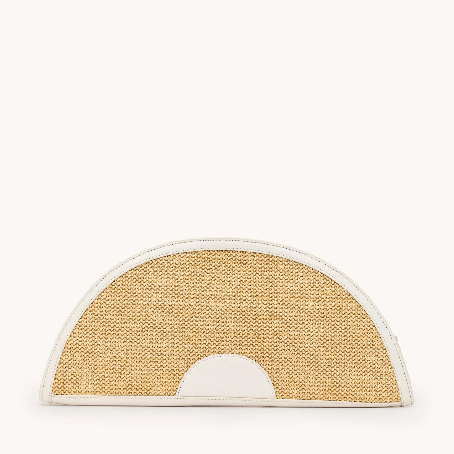 Shelley Calla Lily White Raffia/Brushed Gold Hammered Clutch