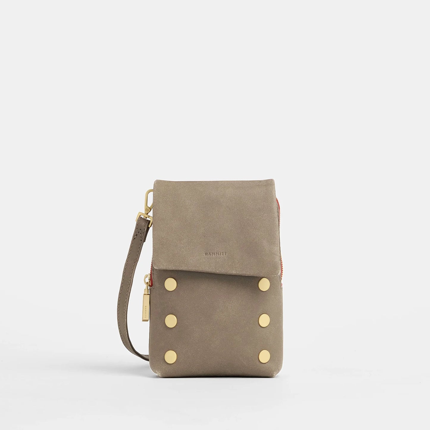 VIP Mobile Pewter/Brushed Gold Red Zip Handbag