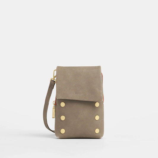 VIP Mobile Pewter/Brushed Gold Red Zip Handbag