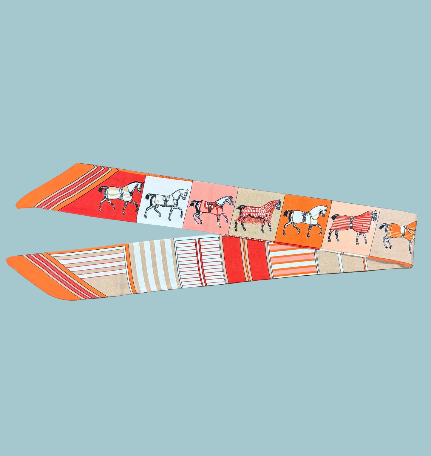 Elegant Horse Orange Scarf