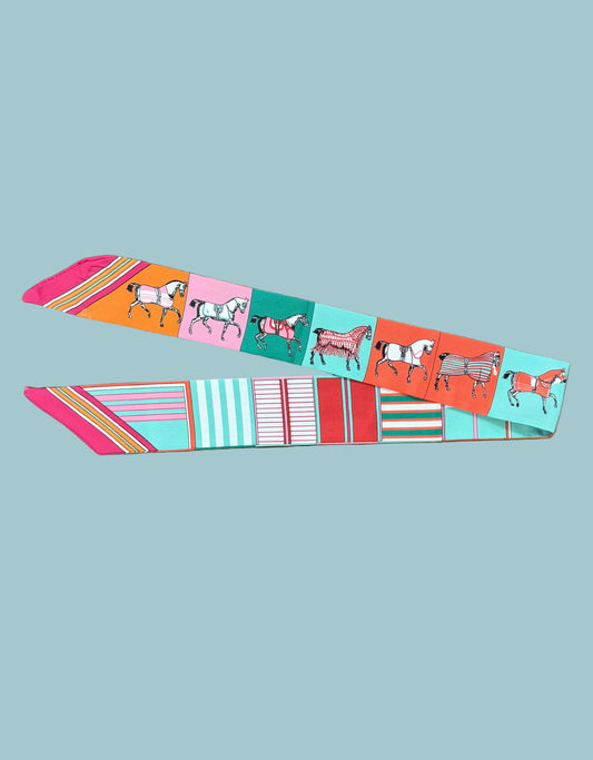 Elegant Horse Teal Scarf