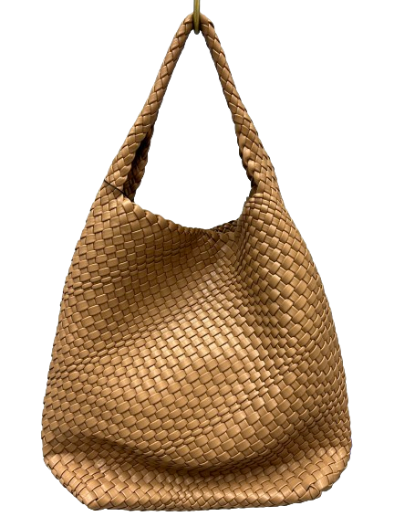 Woven Medium Taupe Handbag