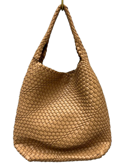 Woven Medium Taupe Handbag