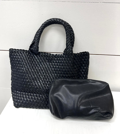 Woven Large Black Handbag