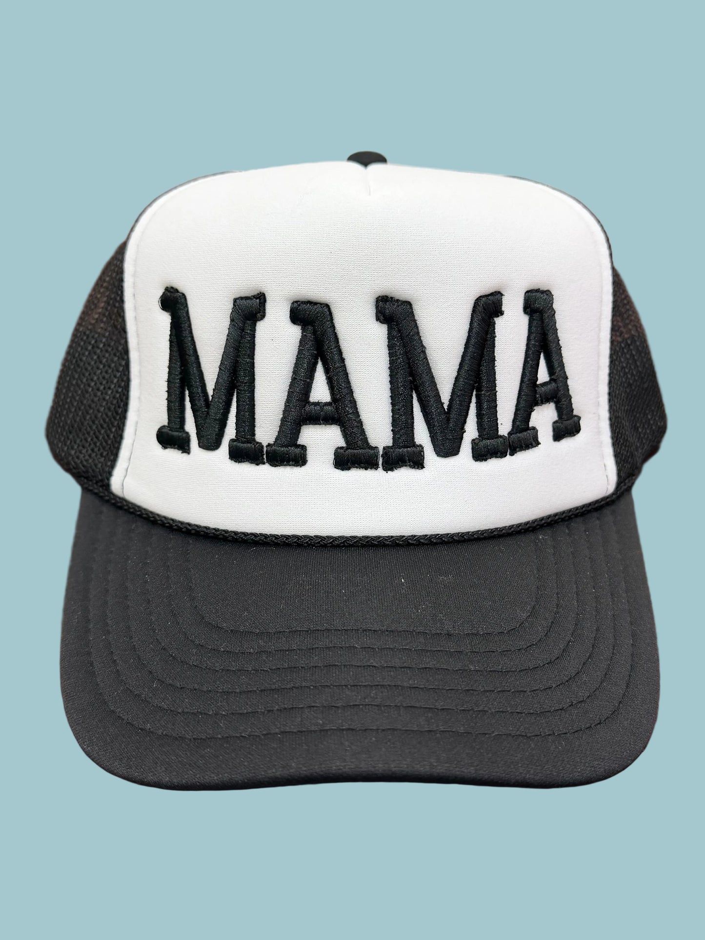 Mama Raised Black/White Cap