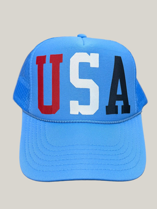 USA Light Blue Foam Trucker Hat