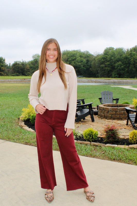 Wide Horizons Maroon Pants