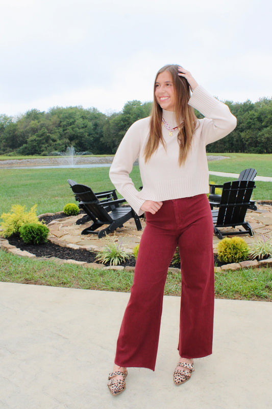 Warm Whispers Khaki Sweater