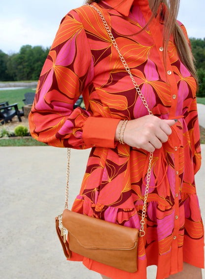 Streak of Destiny Tan Clutch Crossbody Bag