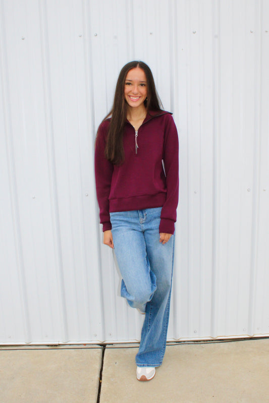 AirEssentials Plum Berry Half Zip Top