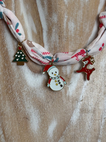 Frosty Holiday Scarf Necklace