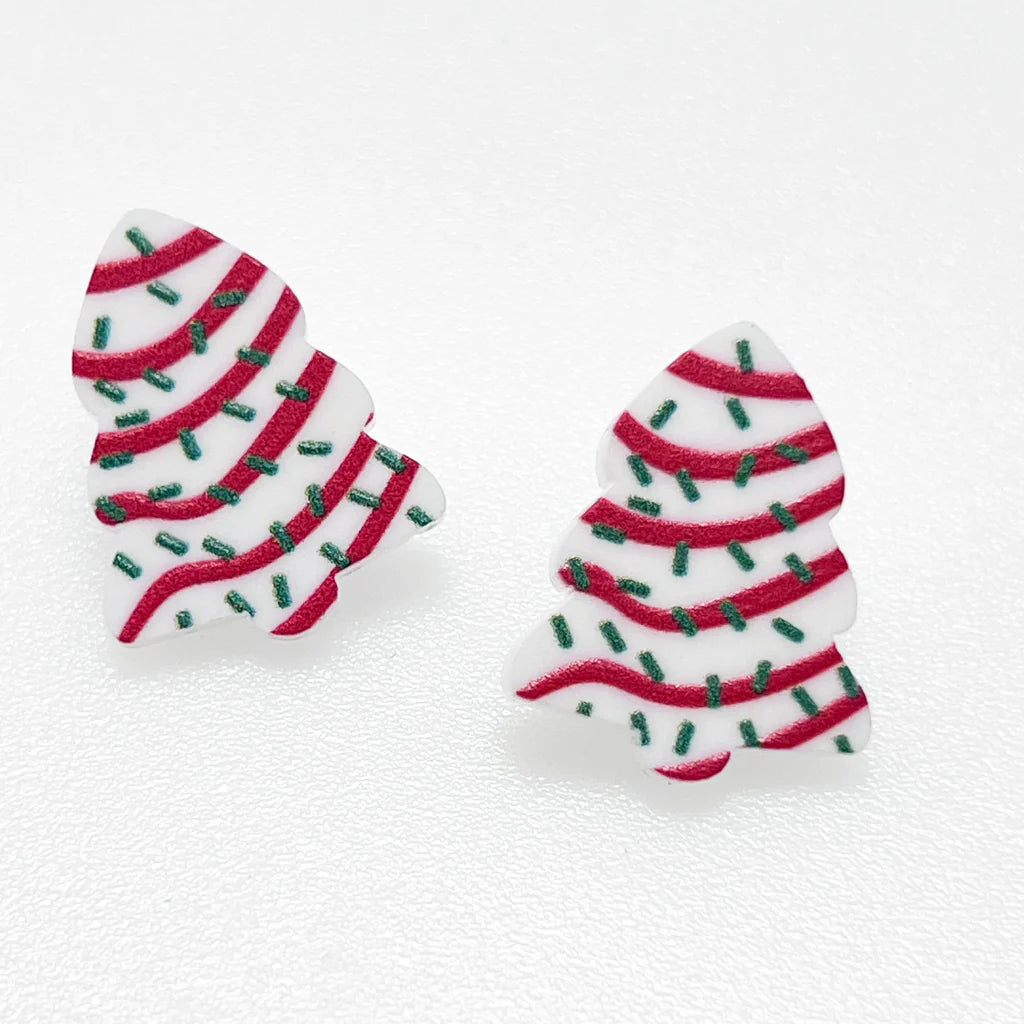 Christmas Trees Cake Stud Earrings