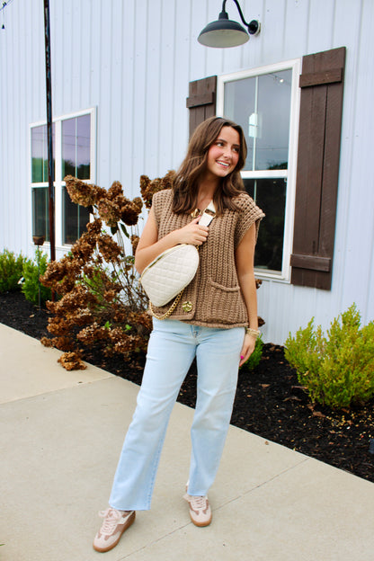 Sylvie Bone Quilted Belt Bag
