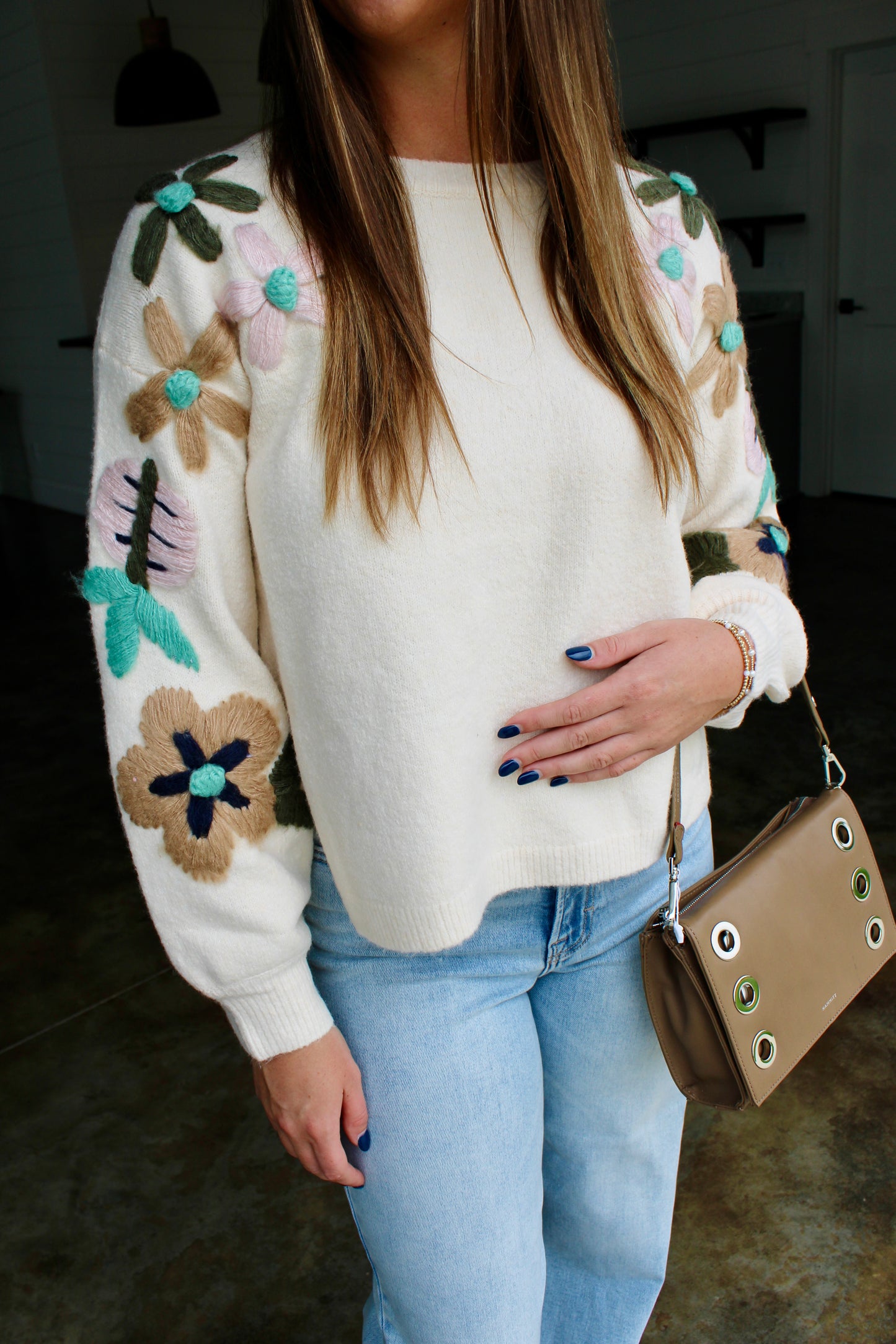 Looking Back Cream Sweater