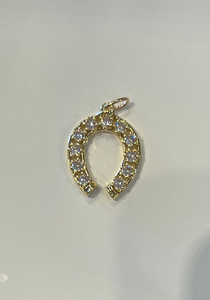 Horseshoe Stone Clear Charm