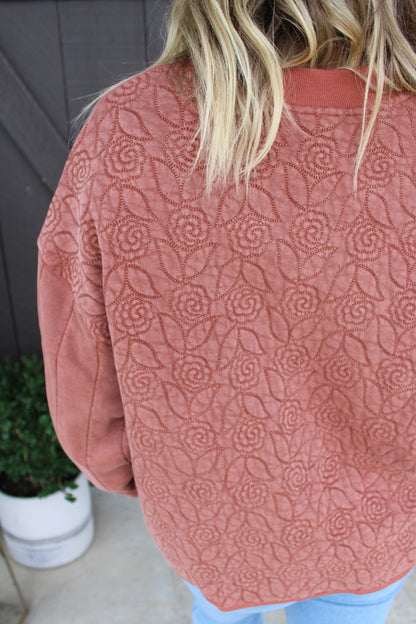Rose Cinnamon Stick Zip-Up Sweatshirt