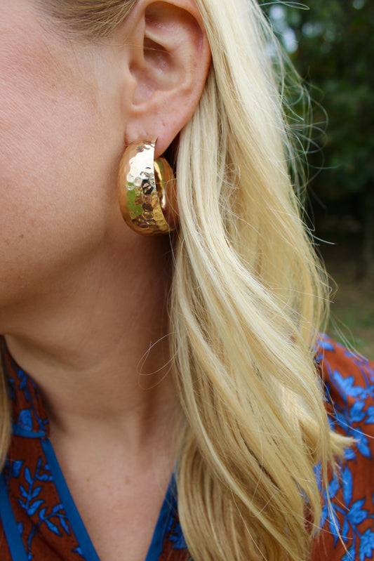 Locking Eyes Gold Hoops