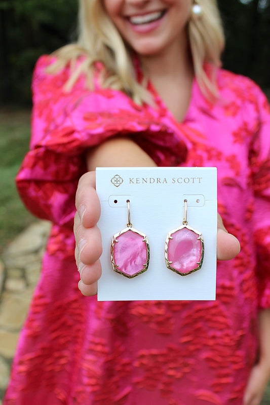 Daphne Gold Drop Earrings in Azalea Illusion