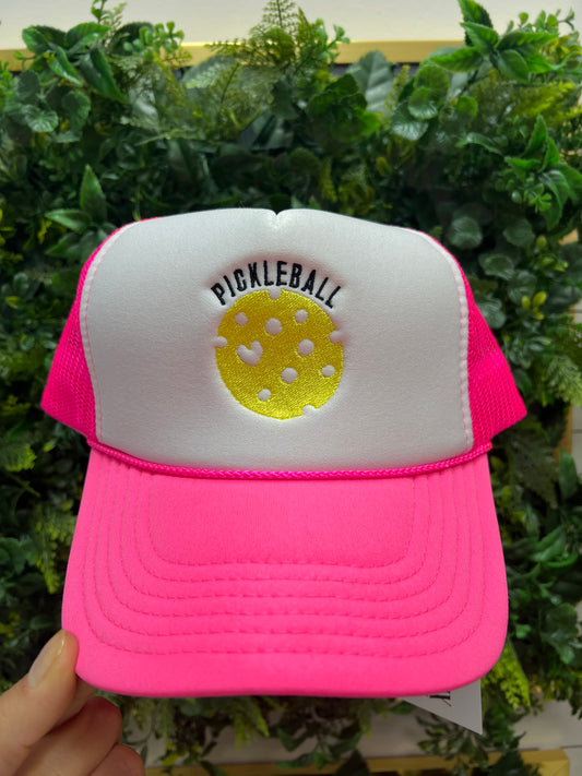 Love Pickle Ball Hot Pink Cap