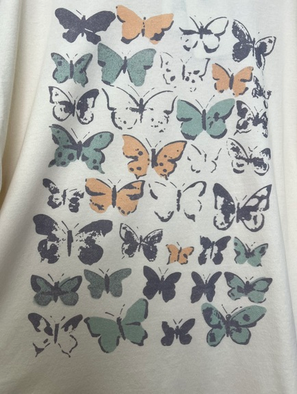 Butterfly Chart Off White Tee Dress