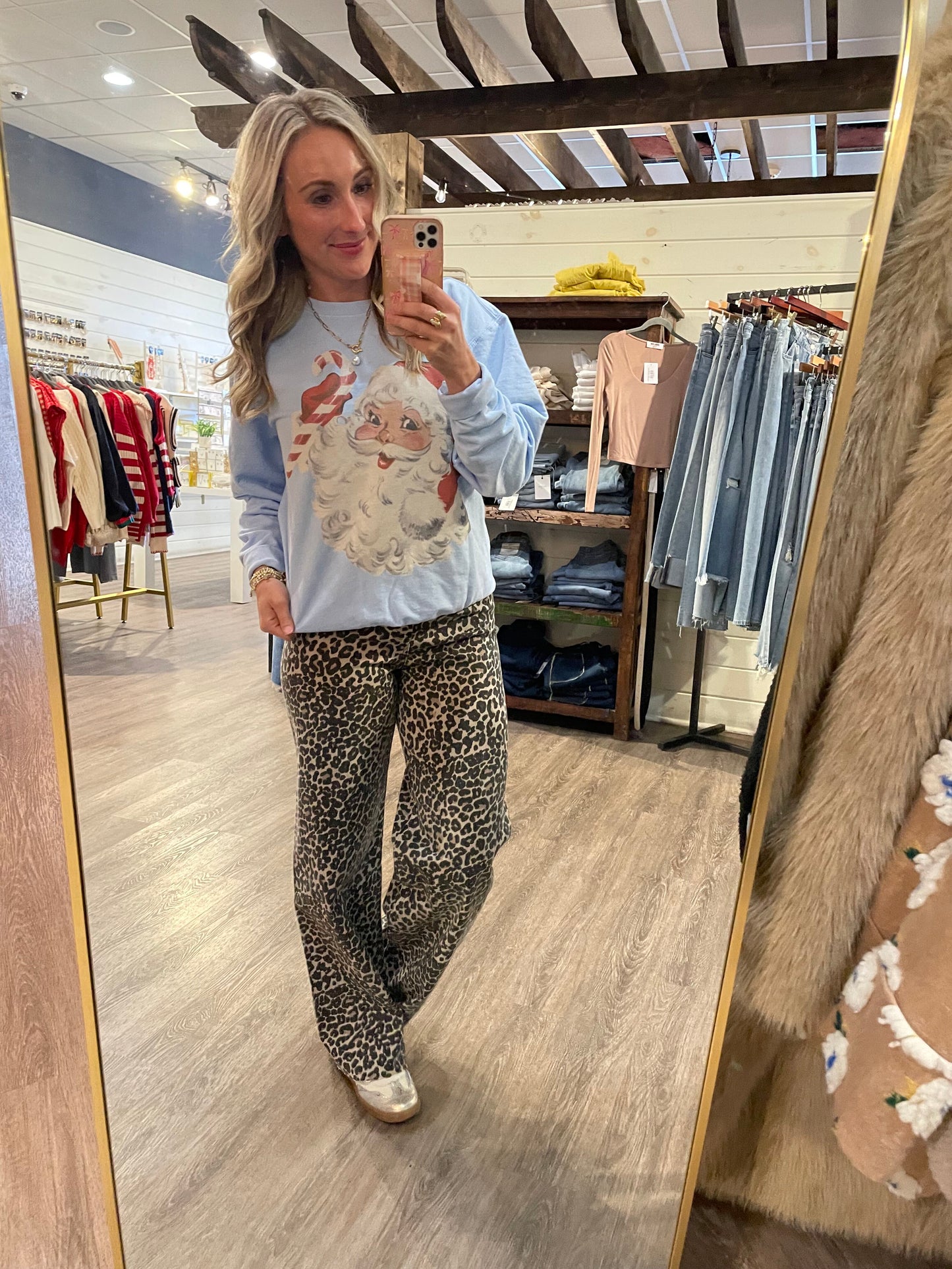 Vintage Santa Blue Sweatshirt