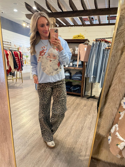 Vintage Santa Blue Sweatshirt