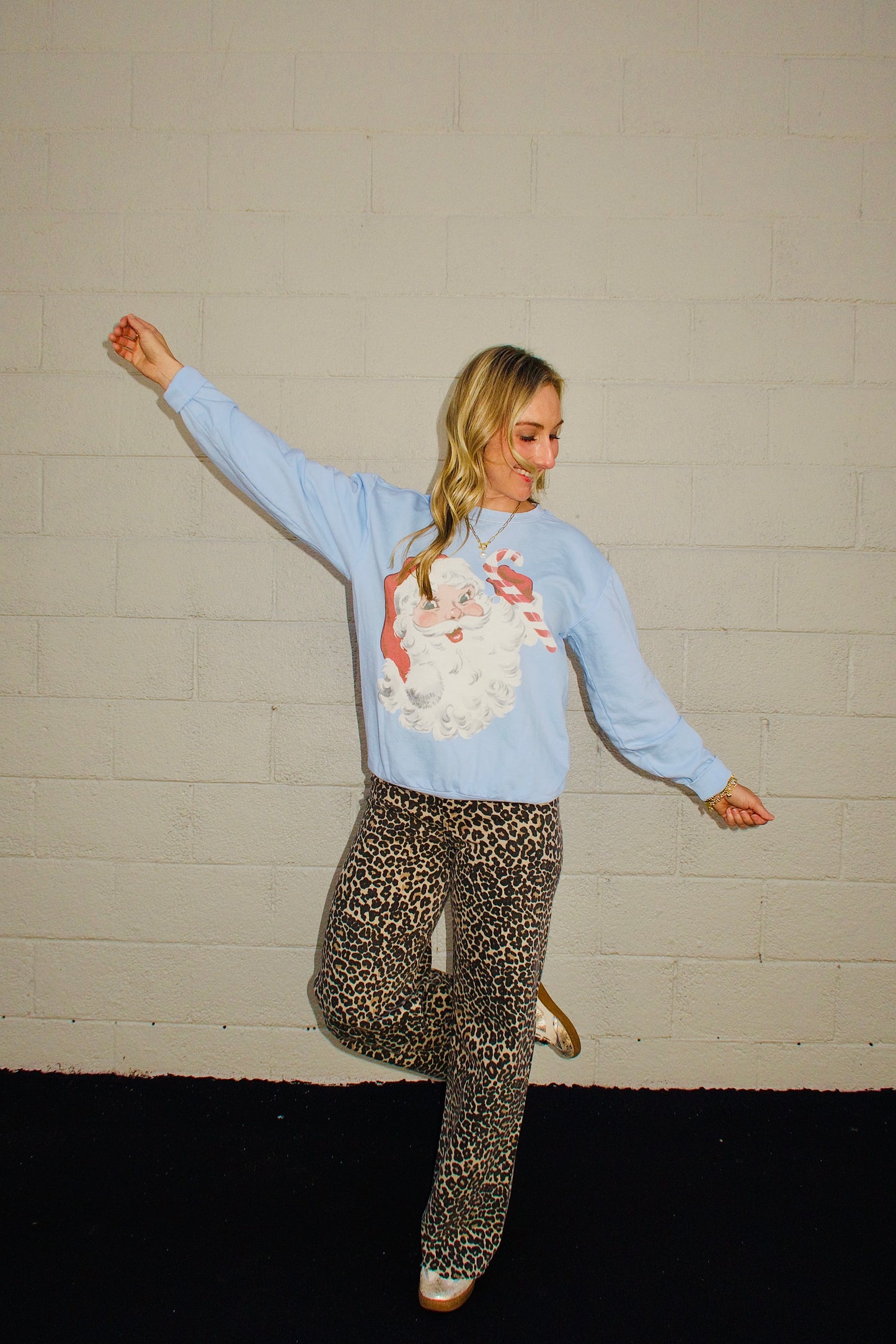 Vintage Santa Blue Sweatshirt
