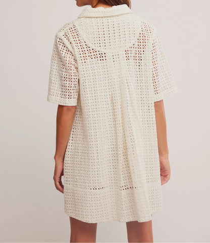 Remino Eyelet  Bright White Mini Dress